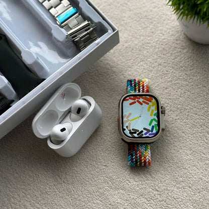 i20 Ultra 2 (10 Combo Pack) – Smart Watch Ultra + Wireless Earbuds in One Box